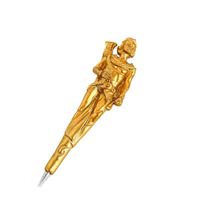 Stylos à bille promotionnels multifonctionnels en résine, thème dieux grecs, dorés, pointe 0,7 mm, écriture fluide