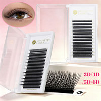 Extensions de cils en vison pré-fabriquées en forme de trèfle 4D, volume OEM/ODM Misspretty, pour commande personnalisée