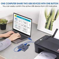 Commutateur USB 3.0 SYONG, commutateur USB bidirectionnel 1 entrée 2 sorties / 2 entrées 1 sortie, commutateur USB en aluminium pour 2 ordinateurs partageant les périphériques USB