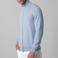 Produsen Rajutan OEM ODM Khusus, Sweater Kasmir Pria dengan Ritsleting, Pasokan Langsung Pabrik, Sweater Pria Kasmir