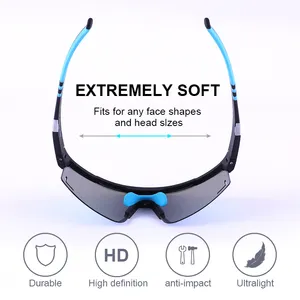 ファッションレーシングゴーグル メンズ アイプロテクション スポーツサングラス ユニセックス 偏光 野球 オーバーサイズ 自転車用アイウェア ライディンググラス - Product Image 5