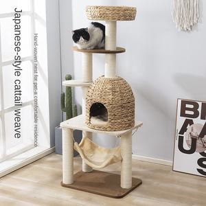 Pohon kucing daun pisang alami multi-lapis, penggaruk kucing terintegrasi kolom Sisal tahan aus - Product Image 3