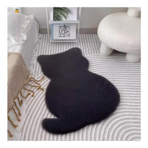 Fabbrica cinese morbida pelliccia di coniglio in poliestere tinta unita di forma speciale tappeto <span class=keywords><strong>Runner</strong></span> con supporto antiscivolo per la decorazione della casa - Product Image 1