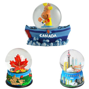 Mâts totémiques personnalisés Alaska Canadian Thunderbird QUÉBEC 65MM Décor d'hiver Globe d'eau de Montréal Drapeau du Canada Feuille d'érable Globe de neige - Product Image 2