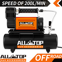 ALL-TOP Compresseur d'Air Portable 12V Robuste pour SUV 4x4, Véhicules et Pneus de Camions Max 150PSI, avec Kit Réservoir de 6L pour Tout-Terrain