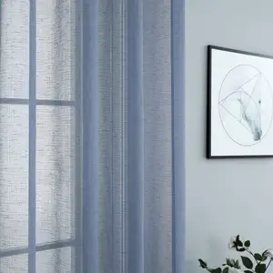 아마는 거실 침실 부엌 창 가정 장식 커튼을 위한 긴 투명한 커튼을 질감했습니다