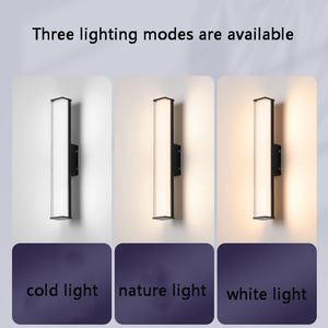 ไฟติดผนัง LED พลังงานแสงอาทิตย์แบบยาว กันน้ำ IP65 สำหรับตกแต่งสวนภายนอก - Product Image 5