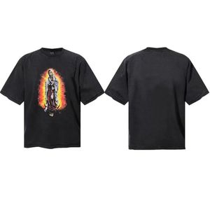Camiseta Vintage Lavada de Algodón Pesado Estilo Saint para Hombre, Oversize, Distressed, Estilo Urbano, Casual de Verano, Unisex, Manga Corta - Product Image 5