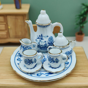 Juego de Té de Cerámica <span class=keywords><strong>en</strong></span> Miniatura Estilo Chino para Casa de Muñecas, Escala 1:12, Vajilla Pequeña para Juego de Imitación, Modelo de Escena <span class=keywords><strong>en</strong></span> Miniatura, Tazas - Product Image 2