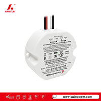 Mini Alimentation LED Circulaire à Coupure de Phase Triac, Tension Constante 12V 24V 36V 48V, 15W, Protection Contre les Surtensions, Driver LED pour Armoire