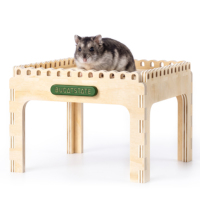 BUCATSTATE Cachettes et plateformes en bois pour hamsters, habitat pour petits animaux avec structure d'escalade