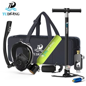 TUDIVING TUDIVING Mini-bouteille de plongée 500cc Pompe manuelle haute pression Cordon anti-perte Sac de transport et de rangement Kit de respiration sous-marine HPA - Product Image 1
