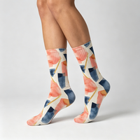 Chaussettes de sport personnalisées 360° par sublimation, impression couleur intégrale, vente en gros, tout motif, mélange de coton, faible MOQ, OEM