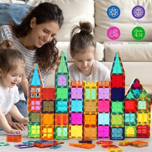 Set di Costruzioni Magnetiche in Plastica, Blocchi 3D, Tavole da Gioco per Età <span class=keywords><strong>4</strong></span>-9 Anni, 7,5 cm, Creatività, Educativo e Ricreativo - Product Image 2