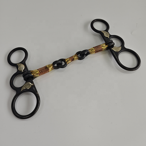 <strong>Horse</strong> Bit Western Style Joint Copper Snaffle Lightweight <strong>Horse</strong> Snaffle Bit Carbon Steel Bit with Engraved Silver Oak Leaf Cheeks - Product Image 3
