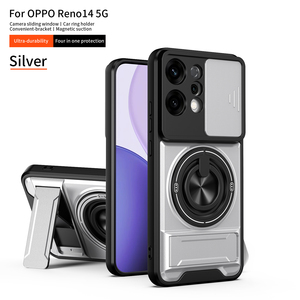 Coque de téléphone antichoc avec béquille et anneau rotatif pour caméra coulissante pour OPPO Reno 16 15 Pro <span class=keywords><strong>Max</strong></span> 14 5G 13 Pro 12 14F 13F 12F 11F - Product Image 1
