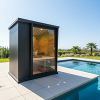Sauna traditionnel moderne le plus vendu, sauna sec en cèdre et hemlock noir pour 4 à 6 personnes, idéal pour jardin et villa