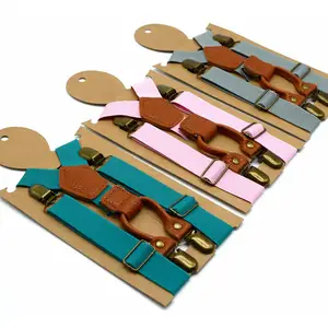 Clip per cinturino in tinta unita per bambini cinturino elastico elastico 4 clip per pantaloni cinturino per imbracatura per bambini