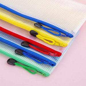 กระเป๋าใส่อุปกรณ์อาบน้ำ/เครื่องสำอางแบบพกพา ขนาด B5 A3 A5 A6 สำหรับเดินทาง  กระเป๋าเก็บของจุกจิก กันน้ำ ทำจาก PVC ตาข่าย - Product Image 6