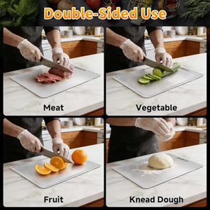 Planche à découper double face en acier inoxydable 316/304 anti-moisissure avec rainures pour jus, idéale pour la cuisine – Blocs de découpe de qualité supérieure, vente chaude - Product Image 5