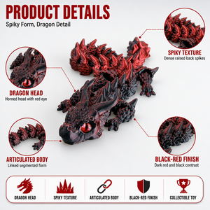 Juguete de Dragón de Plástico Impreso en 3D, Figura de Serpiente Realista con Articulaciones Móviles, Escala 1/12, Regalo para Niños, Decoración de Escritorio, Juguete Antiestrés - Product Image 2
