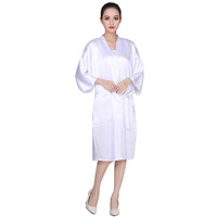 Peignoir de luxe imperméable en soie pour femme, idéal pour spa, salon de coiffure, onglerie, hôtel – Robe kimono pour cliente