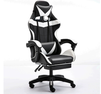 Chaise de jeu en cuir rose Chaise ergonomique pour bureau à domicile Chaise pivotante réglable