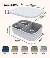 Récipient de stockage alimentaire portable réutilisable et étanche Boîte à lunch bento en silicone sans Bpa isolée pour adulte Nouvelle idée de produit 2025