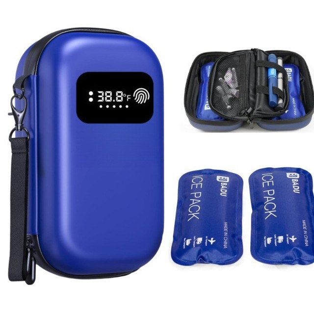Portable Insulin Cooling Storage Box Rechargeable Built-in Temperature Screen Mini Cooler Case for Household and Travel Use