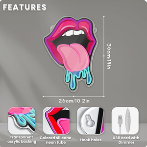 Letrero LED de Neón Personalizado con Diseño de Boca Grande y Labios Rojos, Control por Bluetooth/WiFi, Resistente al Agua IPX7, Energía Solar, para Publicidad en Edificios y Tiendas - Product Image 5