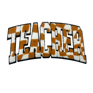 Nouveaux patchs brodés personnalisés en chenille avec lettres et nœuds, grand format, à paillettes, pour enseignants, thermocollants, vente en gros pour vêtements - Product Image 5