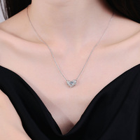 Siap Kirim Liontin Dinamis Sayap Malaikat Hati Moissanite Warna D Vvs Perak Sterling S925 untuk Wanita