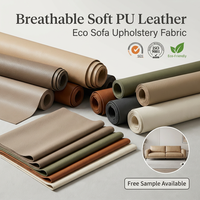 Cuir PU respirant, doux et imperméable pour revêtement de canapé et de siège de voiture |   Tissu d'ameublement synthétique écologique durable pour vêtements et ballons de football (OEM)