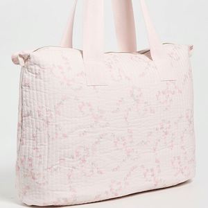 Bolsa de Lona Acolchada con Bordado Personalizado y Estampado Floral, Gran Capacidad, con Cierre, para Mujer, de Algodón, para Fin de Semana, Portátil, para Verano e Invierno - Product Image 4