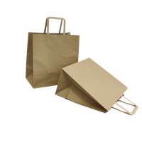 Sacs en papier à emporter, emballages noirs et blancs pour vêtements, petits sacs de shopping en papier kraft brun avec poignées