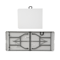 Vente en gros de meubles d'extérieur blancs de 6 pieds 180cm table de banquet à chevalets table de banquet de restauration pliable et portable en plastique pour événements de randonnée