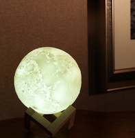 Lampe de nuit LED numérique 3D portable de 15 cm en forme de lune avec contrôle tactile, piles incluses et intensité réglable pour chambre à coucher