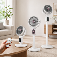 Ventilateur de sol silencieux sur pied, électrique, rechargeable 4000 mAh, pour chambre, 5 vitesses, minuterie 8h, affichage LED, télécommande intelligente