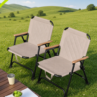 Chaise pliante de camping portable, robuste, en acier au carbone épaissi, tissu Oxford, rembourrée en coton, style Kermit, pour l'extérieur