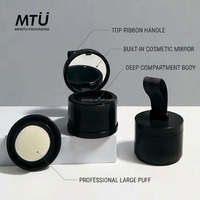 Boîte cosmétique en ABS recyclable en gros avec houppette à blush portable et miroir, fournisseur OEM de boîtes en plastique vides pour produits capillaires