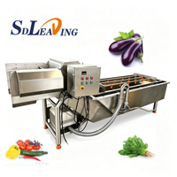 Industriële fruit- en groentewasmachine met bubbelwassing en ozonreiniging voor de verwerking van aardappelen, wortelen, bladgroenten, appels en tomaten
