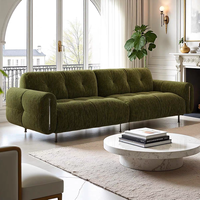 Canapé une place en velours chenille style vintage avec recharge sans fil, design compact et droit pour petits espaces, salon minimaliste