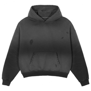 Sudadera con Capucha para Hombre, Invierno, Color Sólido, con Bolsillos, Mezcla de Algodón de Alta Calidad, 400g, Gruesa, Holgada, Corta, de Doble Capa - Product Image 6