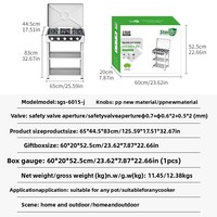 Kompor Gas Portable 5 Tungku Harga Pabrik, Efisiensi Tinggi, Dilengkapi Tutup, Cocok untuk Camping Outdoor