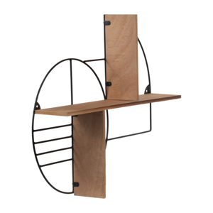 Mensola da parete geometrica moderna in metallo e legno, scaffale portaoggetti per soggiorno, camera da letto, stile boho. - Product Image 2