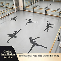 Revêtement de sol en PVC plat et lisse HANLI 5,5 mm, tapis imperméable et résistant à l'usure pour les cours de danse des enfants