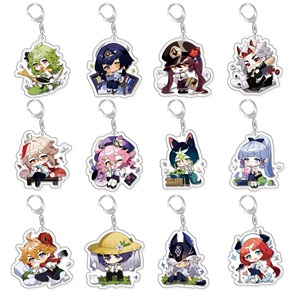 Genshin 100 Styles Anime PVC Porte-clés Anime Bijoux Zhongli <span class=keywords><strong>Hutao</strong></span> Acrylique Porte-clés Anime Accessoires - Product Image 1