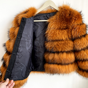 Haute qualité hiver chaud épais fourrure veste femmes vrais manteaux de fourrure de raton laveur pour dames - Product Image 6