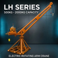 Mini-grue électrique portable d'extérieur avec rotation à 180° et moteur en cuivre pur pour les tâches d'entrepôt et de construction