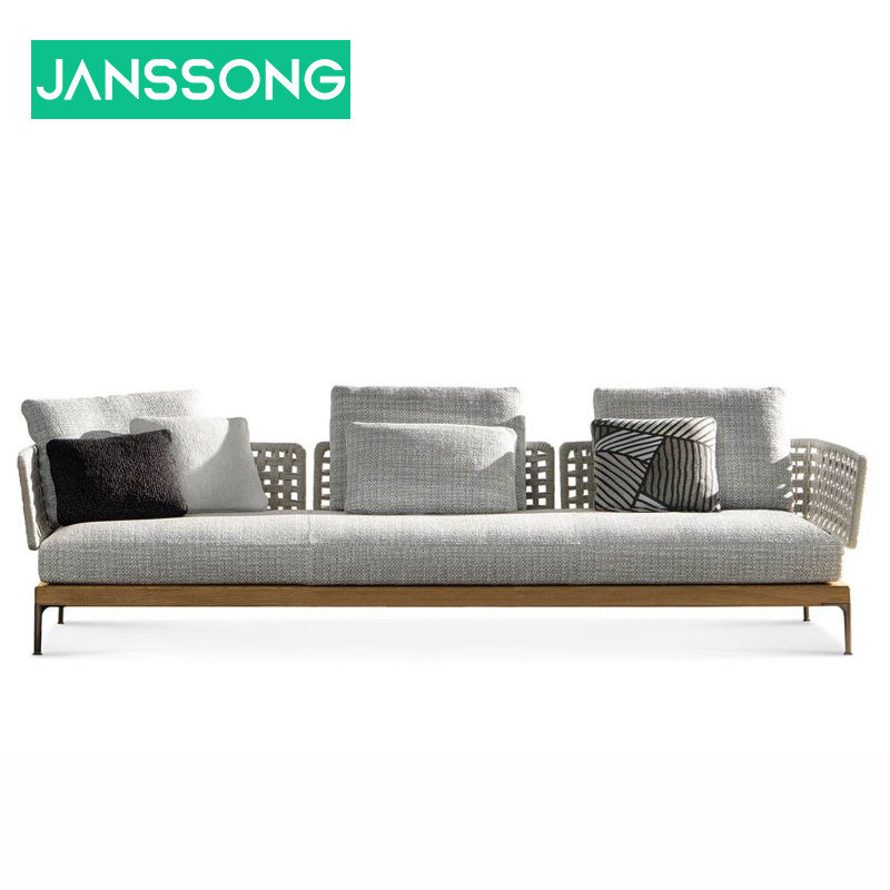 โซฟา 3 ที่นั่ง รุ่น A--ไม้สักนำเข้า + ผ้ากันน้ำนำเข้า